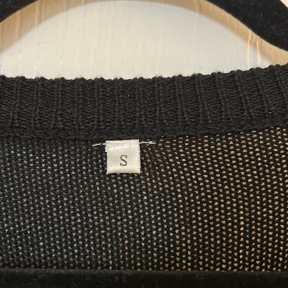 NWOT Elegant Black and Tan Women's Sweater Top - Picture 4 of 4